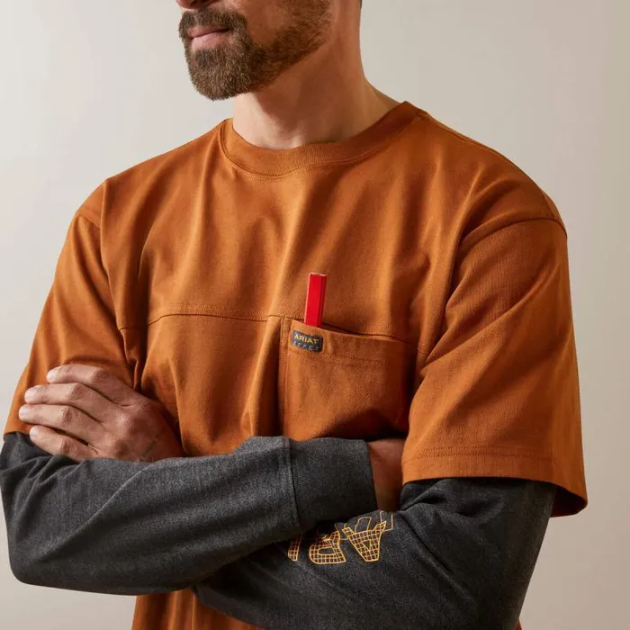 Men TShirts and Polos Ariat Rebar Cotton Strong Dually Carmel Cafe Charcoal Heather Men TShirts and Polos Ariat Rebar Cotton Strong Dually Carmel Cafe Charcoal Heather