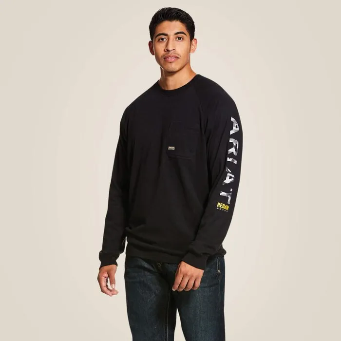 Men TShirts and Polos Ariat Rebar Cotton Strong Graphic Black