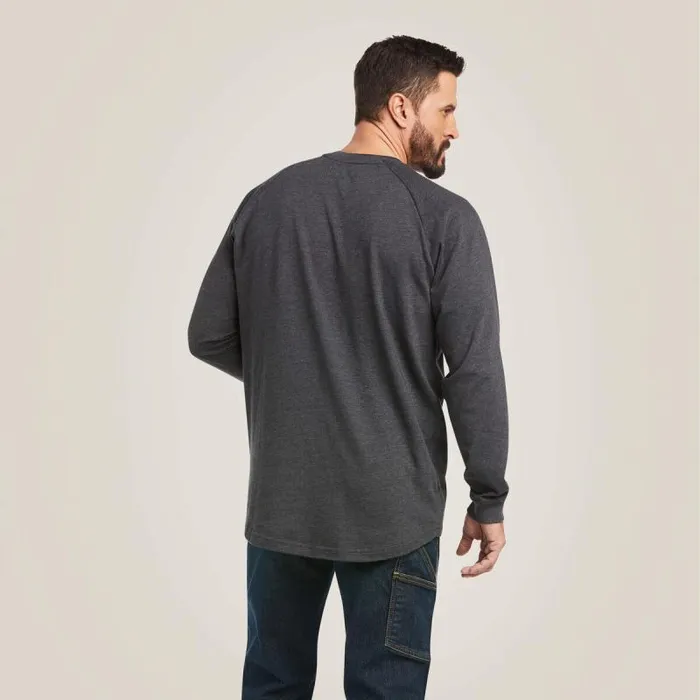 Men TShirts and Polos Ariat Rebar Cotton Strong Graphic Charcoal Heatherlime