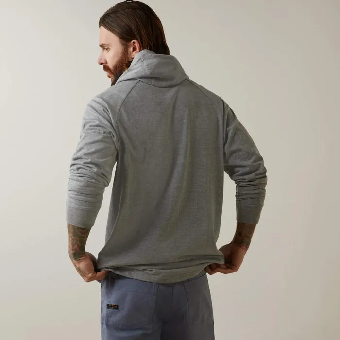 Men TShirts and Polos Ariat Rebar Cotton Strong Hooded TShirt Heather Grey Men TShirts and Polos Ariat Rebar Cotton Strong Hooded TShirt Heather Grey