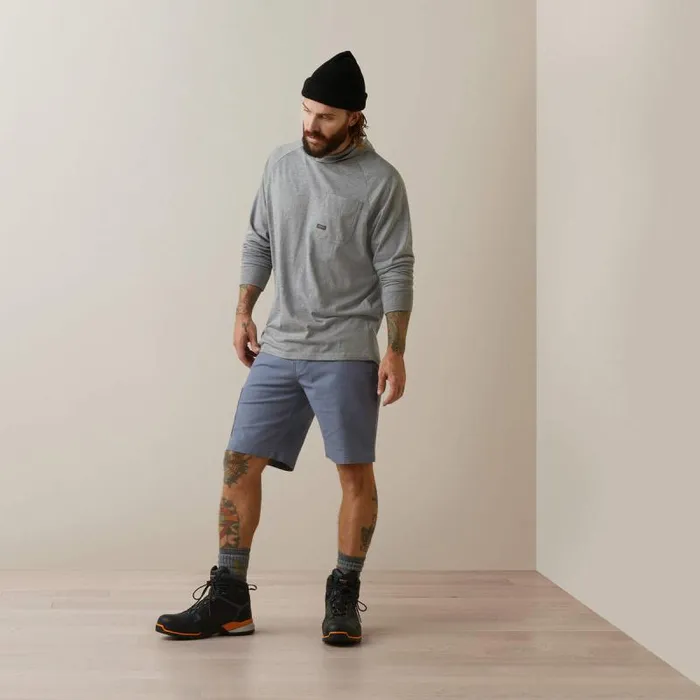 Men TShirts and Polos Ariat Rebar Cotton Strong Hooded TShirt Heather Grey Men TShirts and Polos Ariat Rebar Cotton Strong Hooded TShirt Heather Grey