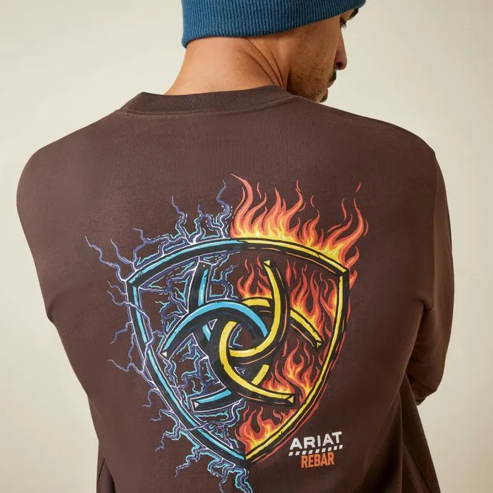 Men TShirts and Polos Ariat Rebar Cotton Strong Shock Fire Coffee Bean Men TShirts and Polos Ariat Rebar Cotton Strong Shock Fire Coffee Bean