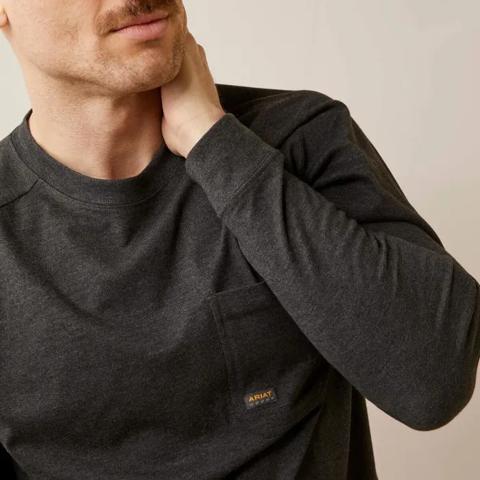Men TShirts and Polos Ariat Rebar Cotton Strong TShirt Charcoal Heather Men TShirts and Polos Ariat Rebar Cotton Strong TShirt Charcoal Heather