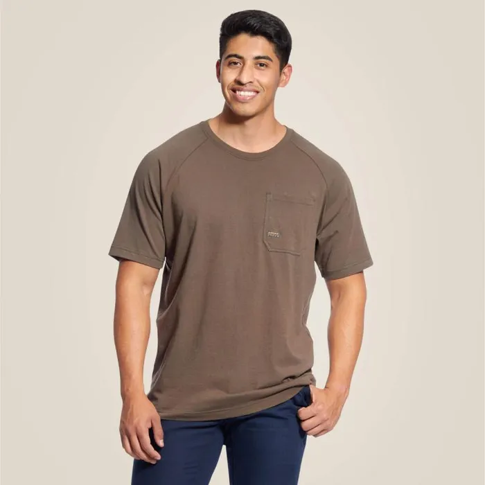 Men TShirts and Polos Ariat Rebar Cotton Strong TShirt Moss
