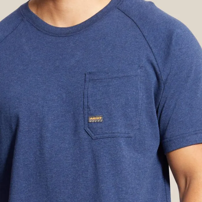 Men TShirts and Polos Ariat Rebar Cotton Strong TShirt Navy Heather Men TShirts and Polos Ariat Rebar Cotton Strong TShirt Navy Heather