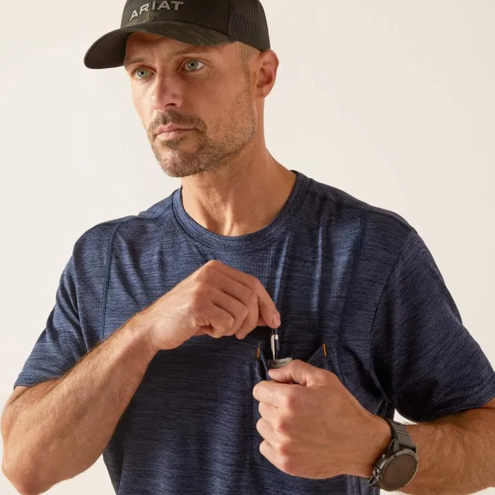 Men TShirts and Polos Ariat Rebar Evolution Athletic Fit TShirt Navy Men TShirts and Polos Ariat Rebar Evolution Athletic Fit TShirt Navy