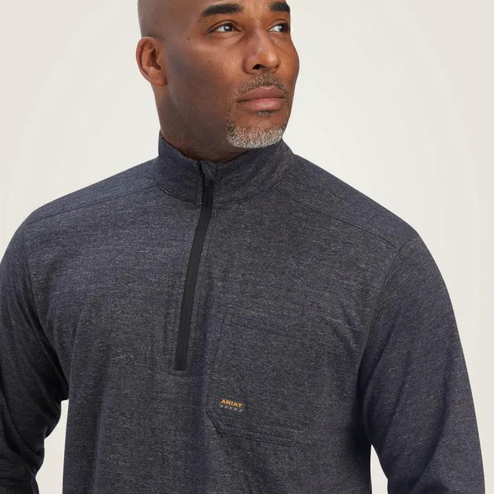 Men TShirts and Polos Ariat Rebar Foundation 14 Zip Shirt Charcoal Heather Men TShirts and Polos Ariat Rebar Foundation 14 Zip Shirt Charcoal Heather