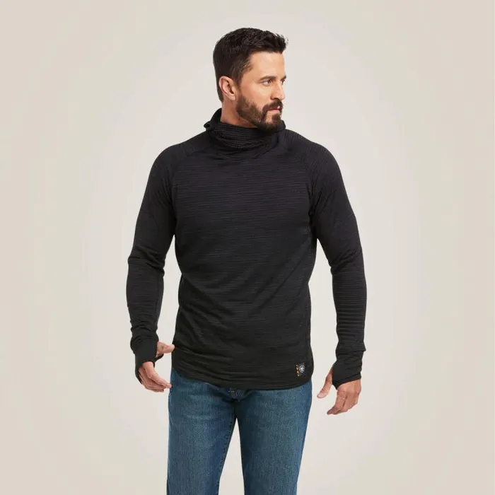Men TShirts and Polos Ariat Rebar Gridwork Balaclava Baselayer Black