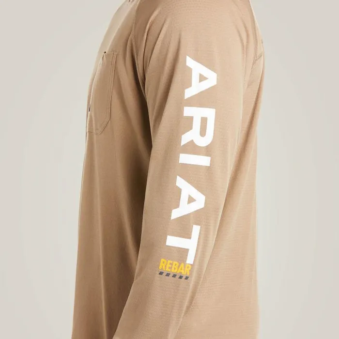 Men TShirts and Polos Ariat Rebar Heat Fighter TShirt Khaki Men TShirts and Polos Ariat Rebar Heat Fighter TShirt Khaki