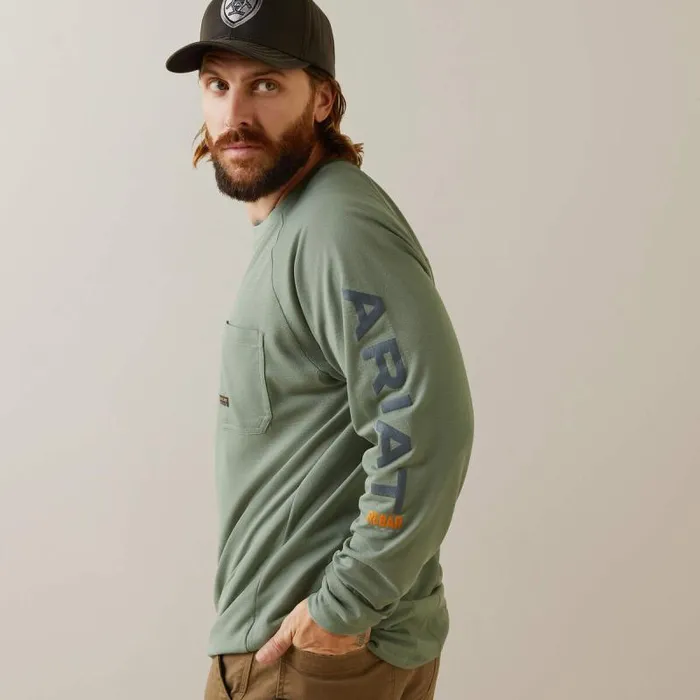 Men TShirts and Polos Ariat Rebar Heat Fighter TShirt Lily Pad Periscope