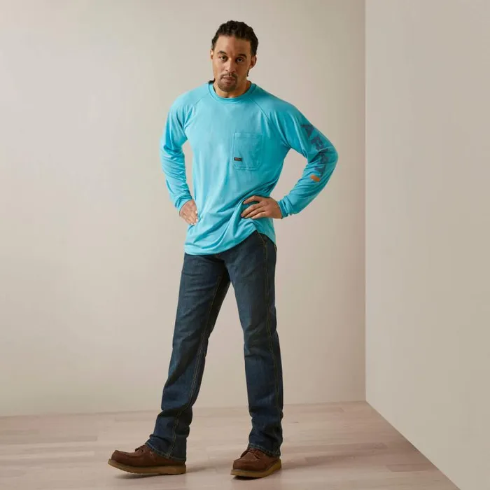 Men TShirts and Polos Ariat Rebar Heat Fighter TShirt Maui Blue Men TShirts and Polos Ariat Rebar Heat Fighter TShirt Maui Blue