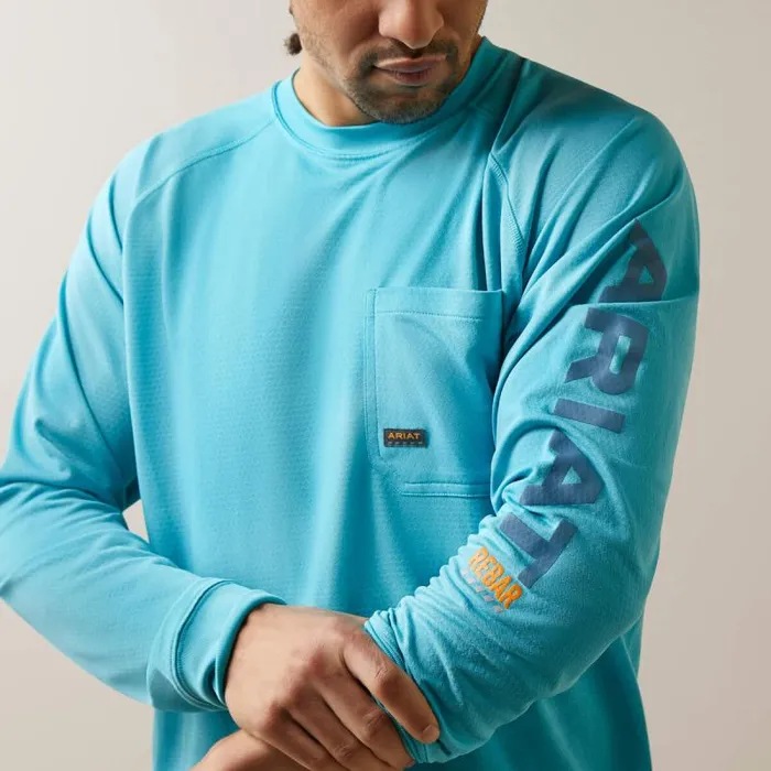 Men TShirts and Polos Ariat Rebar Heat Fighter TShirt Maui Blue Men TShirts and Polos Ariat Rebar Heat Fighter TShirt Maui Blue
