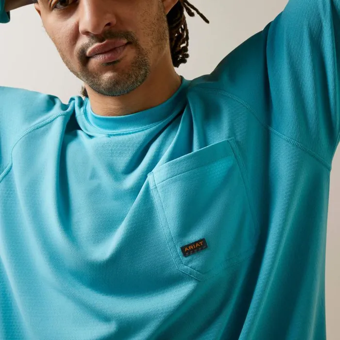 Men TShirts and Polos Ariat Rebar Heat Fighter TShirt Maui Blue Men TShirts and Polos Ariat Rebar Heat Fighter TShirt Maui Blue