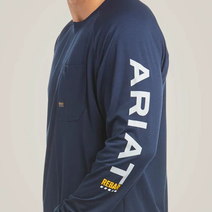 Men TShirts and Polos Ariat Rebar Heat Fighter TShirt Navy Men TShirts and Polos Ariat Rebar Heat Fighter TShirt Navy