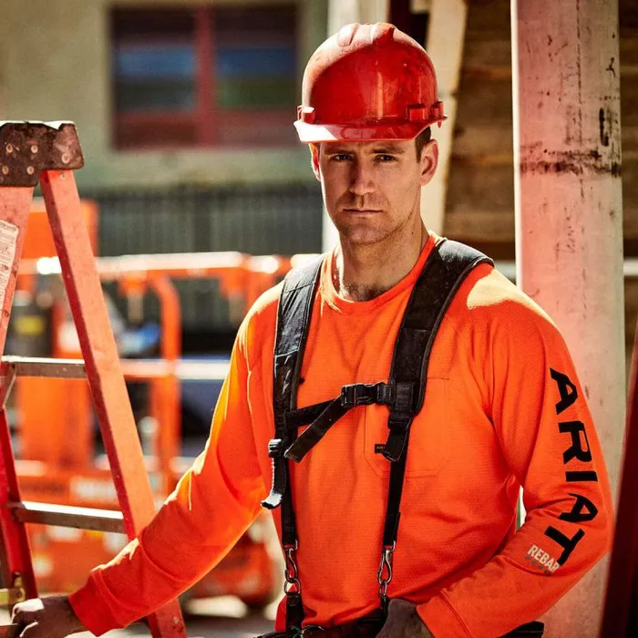 Men TShirts and Polos Ariat Rebar Heat Fighter TShirt Neon Orange Men TShirts and Polos Ariat Rebar Heat Fighter TShirt Neon Orange