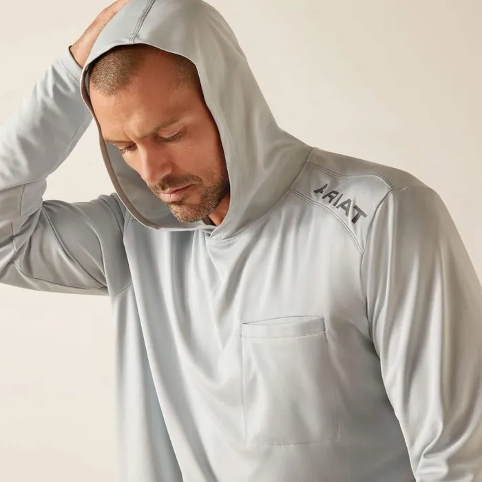 Men TShirts and Polos Ariat Rebar Sunblocker Hooded TShirt Pearl Grey Men TShirts and Polos Ariat Rebar Sunblocker Hooded TShirt Pearl Grey