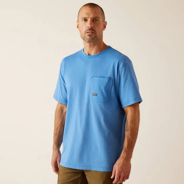 Men TShirts and Polos Ariat Rebar Workman 360 AirFlow Campanula Heather