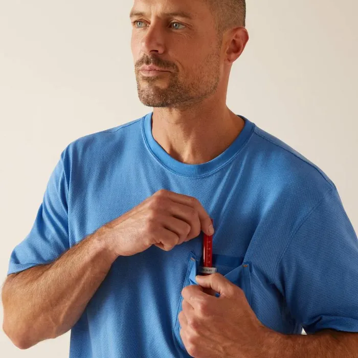 Men TShirts and Polos Ariat Rebar Workman 360 AirFlow Campanula Heather Men TShirts and Polos Ariat Rebar Workman 360 AirFlow Campanula Heather