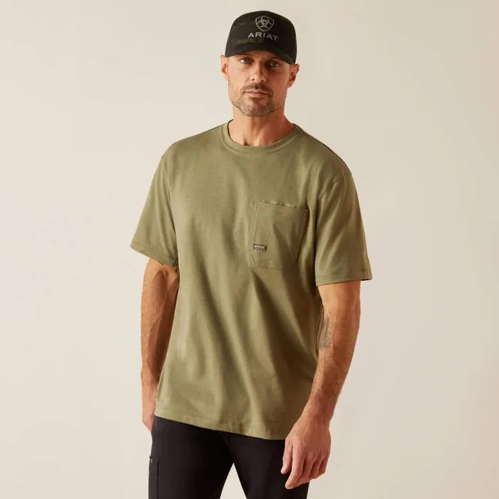 Men TShirts and Polos Ariat Rebar Workman American Scream Sage Heather Men TShirts and Polos Ariat Rebar Workman American Scream Sage Heather