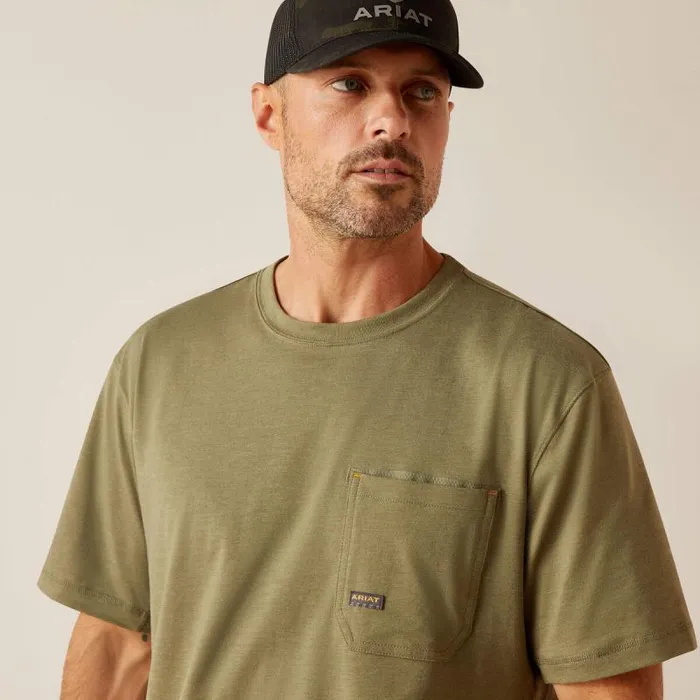 Men TShirts and Polos Ariat Rebar Workman American Scream Sage Heather Men TShirts and Polos Ariat Rebar Workman American Scream Sage Heather