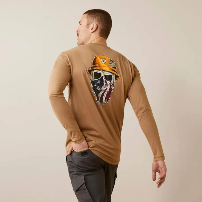 Men TShirts and Polos Ariat Rebar Workman Born For This Graphic TShirt Tiger039s Eye