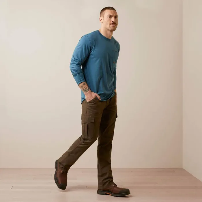 Men TShirts and Polos Ariat Rebar Workman Logo Indian Teal Tiger039s Eye Men TShirts and Polos Ariat Rebar Workman Logo Indian Teal Tiger039s Eye