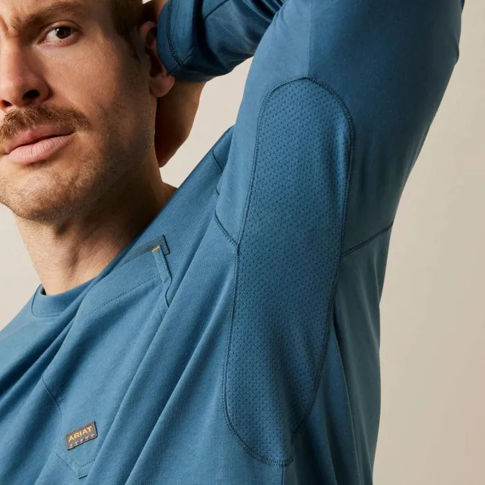 Men TShirts and Polos Ariat Rebar Workman Logo Indian Teal Tiger039s Eye Men TShirts and Polos Ariat Rebar Workman Logo Indian Teal Tiger039s Eye