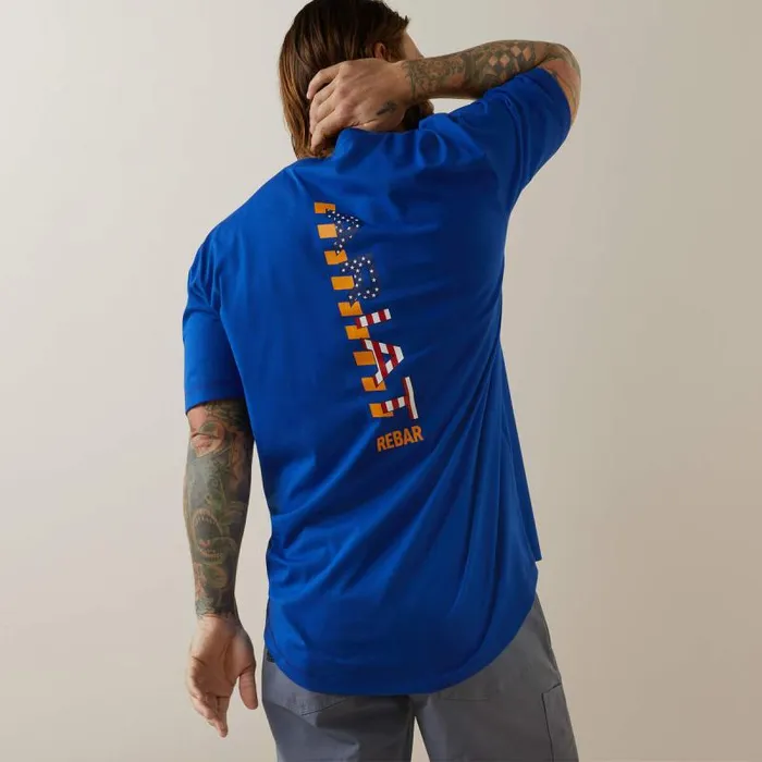 Men TShirts and Polos Ariat Rebar Workman Logo TShirt Royal Blue usa