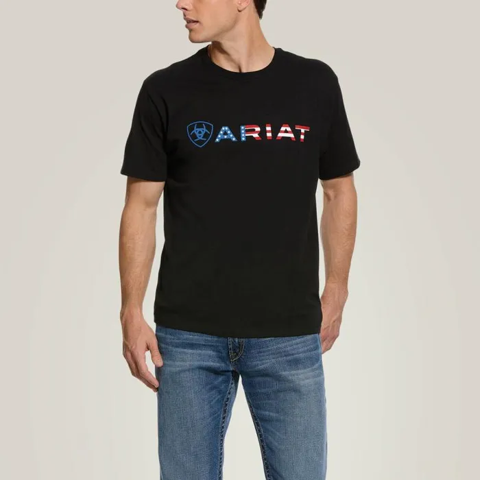 Men TShirts and Polos Ariat USA Wordmark TShirt Black