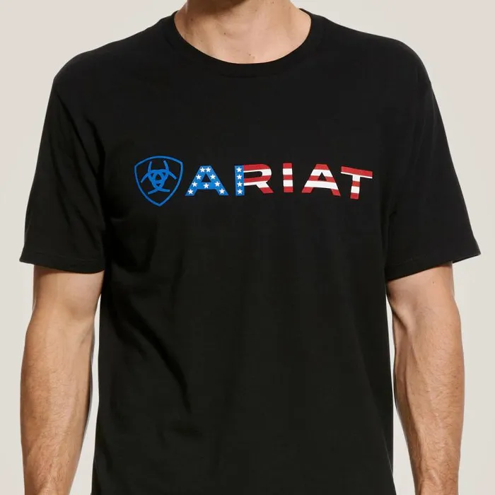 Men TShirts and Polos Ariat USA Wordmark TShirt Black