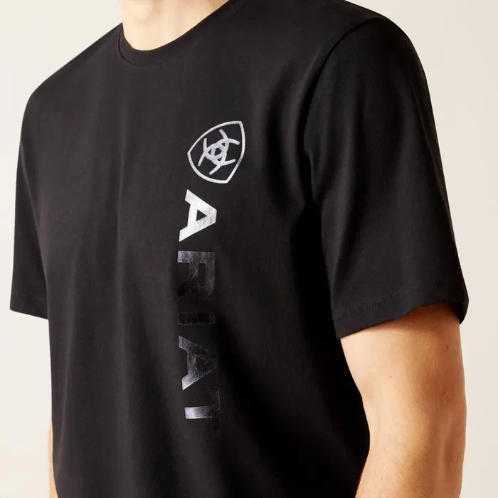 Men TShirts and Polos Ariat Vertical Logo TShirt Blackgray Men TShirts and Polos Ariat Vertical Logo TShirt Blackgray