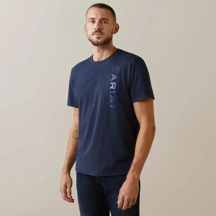 Men TShirts and Polos Ariat Vertical Logo TShirt Navy
