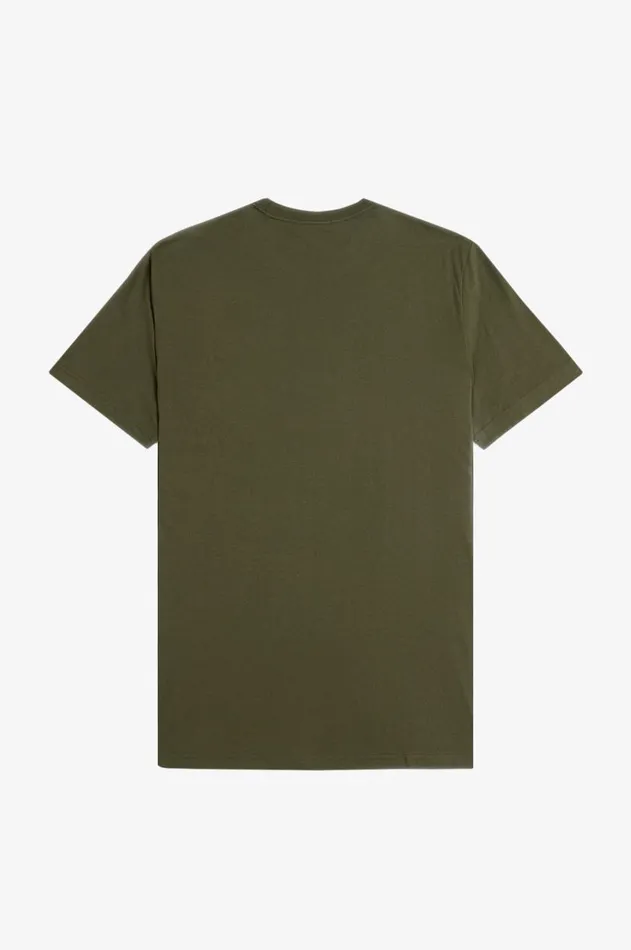 Men TShirts Fred Perry Crew Neck TShirt Hunting Greenlaurel Wreath Green