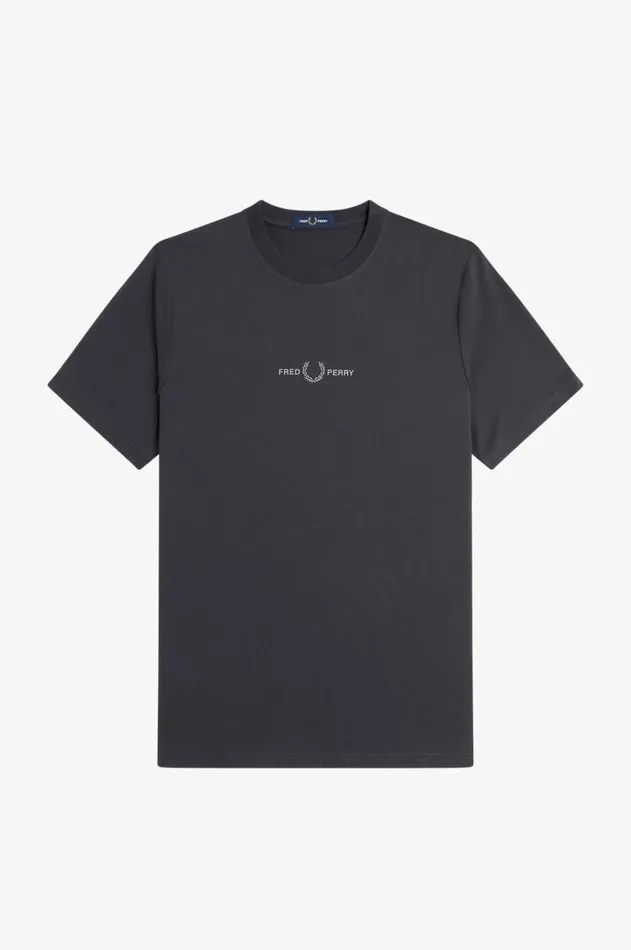 Men TShirts Fred Perry Embroidered TShirt Anchor Grey