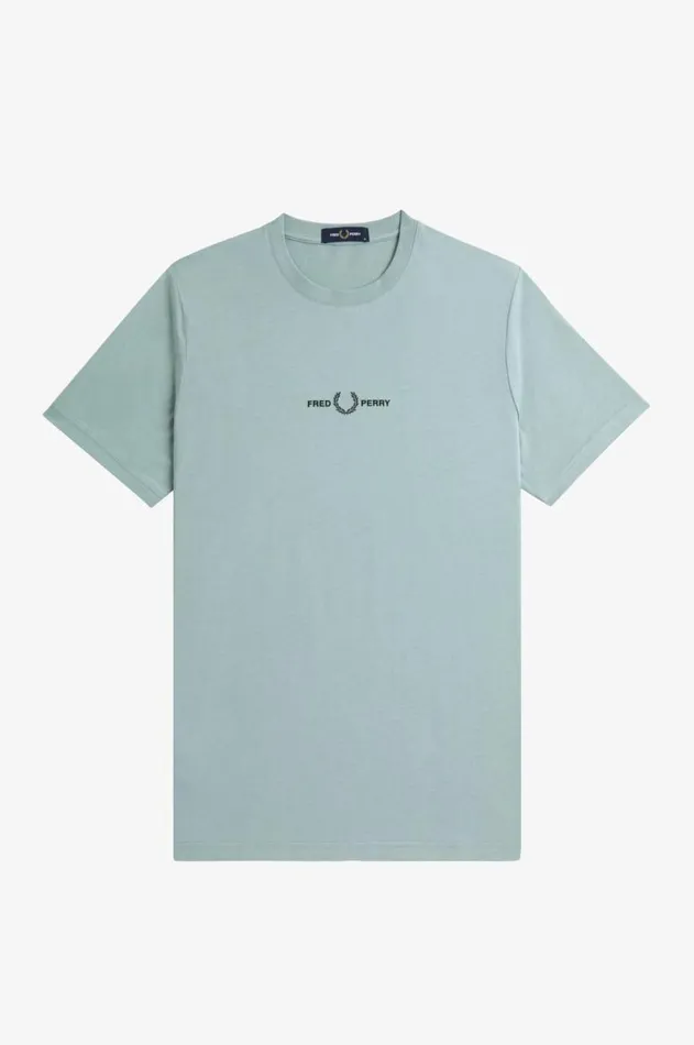 Men TShirts Fred Perry Embroidered TShirt Silver Blue