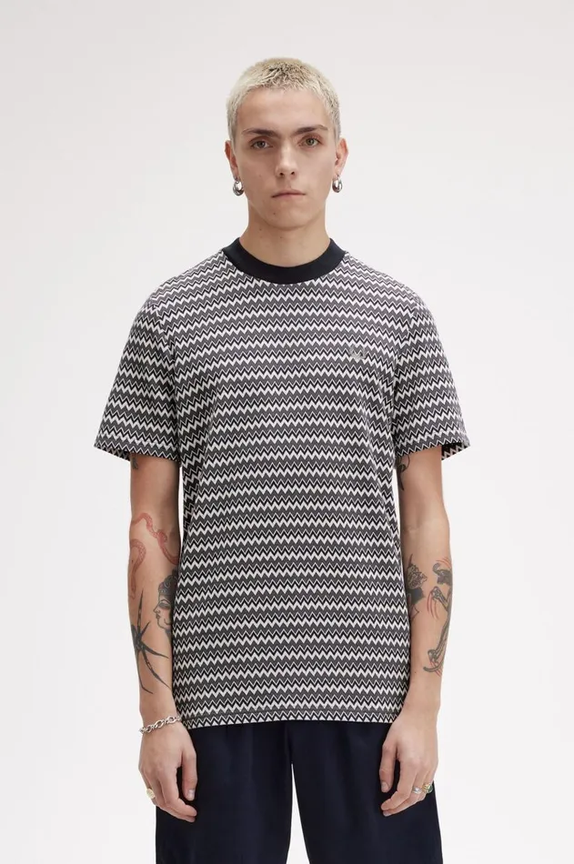 Men TShirts Fred Perry Jacquard TShirt Navy