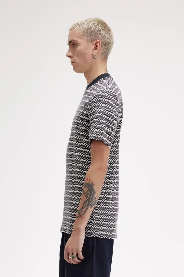 Men TShirts Fred Perry Jacquard TShirt Navy