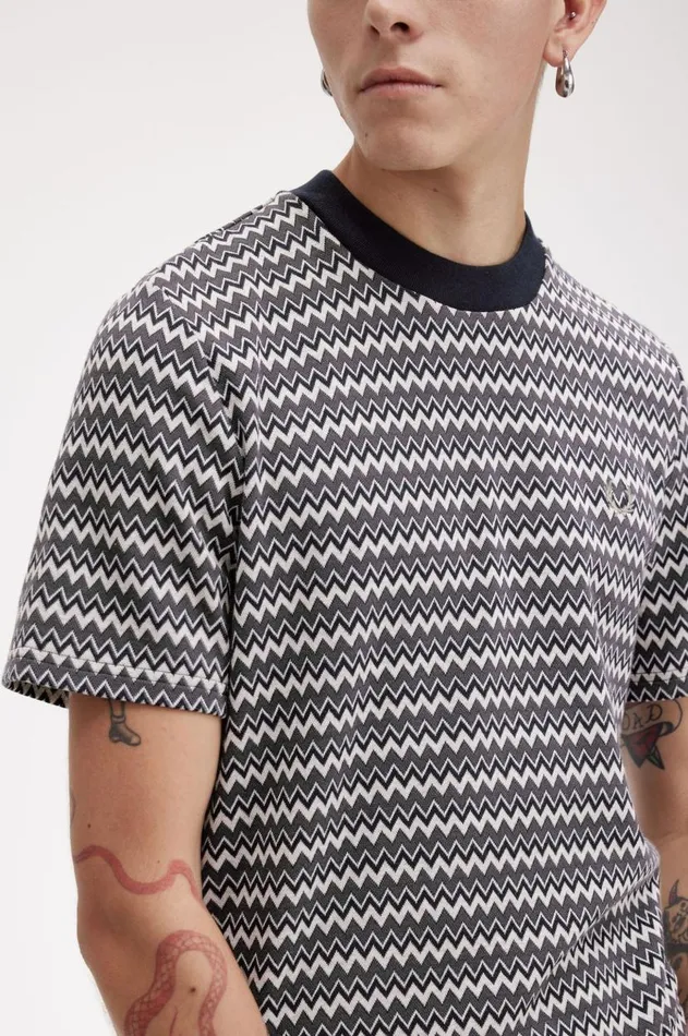 Men TShirts Fred Perry Jacquard TShirt Navy