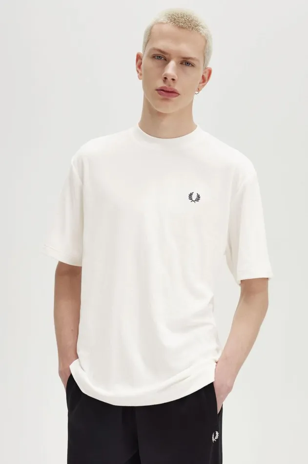 Men TShirts Fred Perry Relaxed Towelling TShirt Snow White