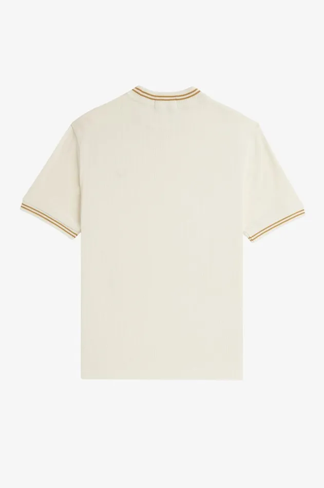 Men TShirts Fred Perry Ribbed Jersey TShirt Ecru