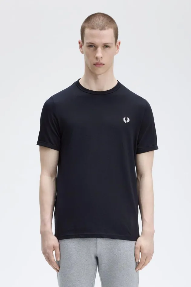 Men TShirts Fred Perry Ringer TShirt Navy