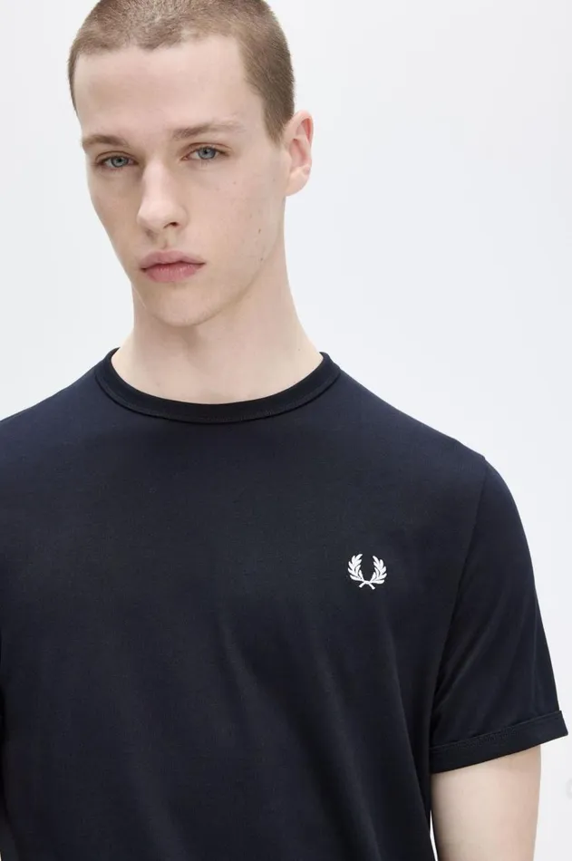 Men TShirts Fred Perry Ringer TShirt Navy