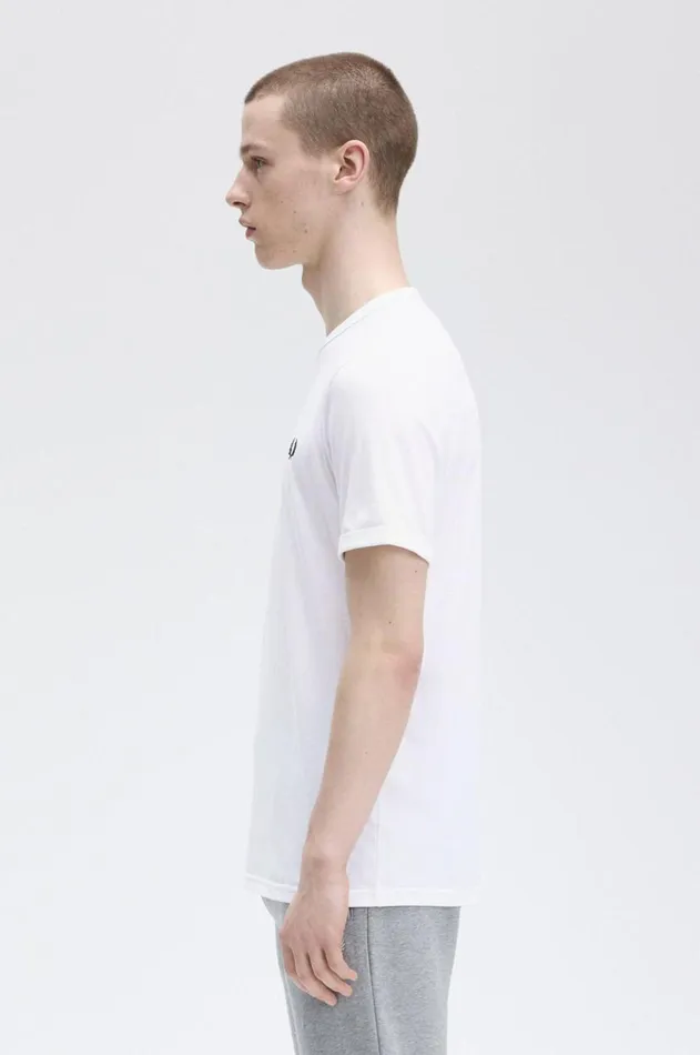 Men TShirts Fred Perry Ringer TShirt White