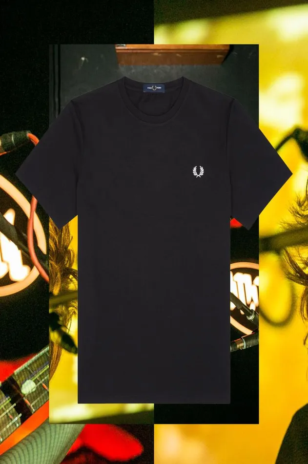 Men TShirts Fred Perry Stockholm Ringer TShirt Black