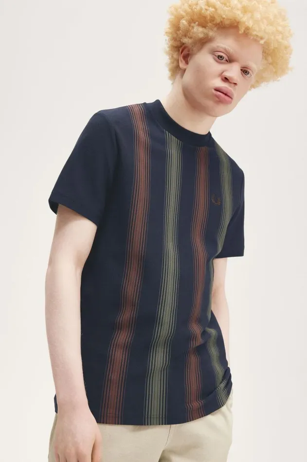 Men TShirts Fred Perry Stripe TShirt Navy