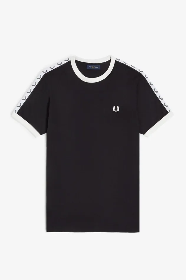 Men TShirts Fred Perry Taped Ringer TShirt Black