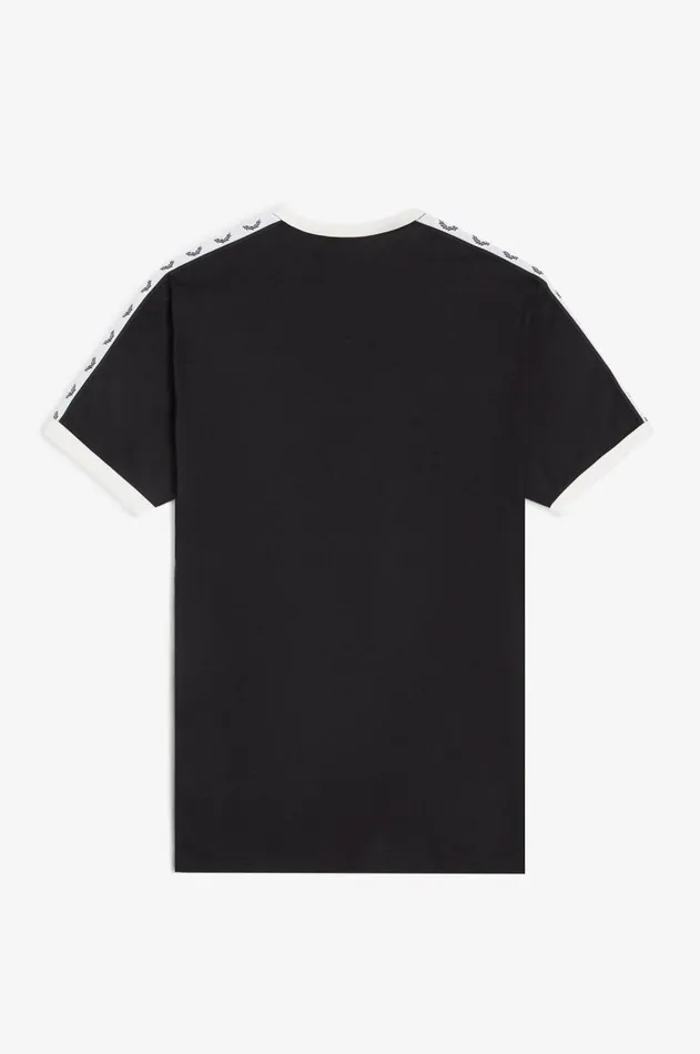 Men TShirts Fred Perry Taped Ringer TShirt Black
