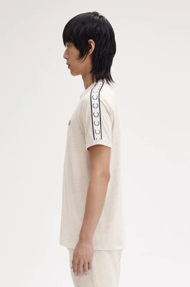 Men TShirts Fred Perry Taped Ringer TShirt Porridge Marl