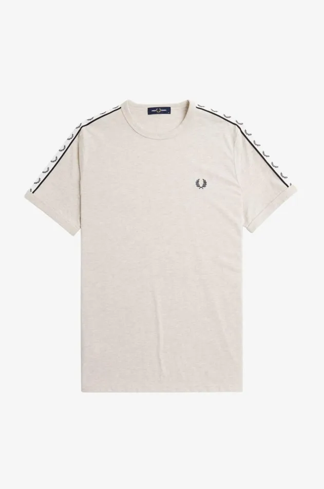 Men TShirts Fred Perry Taped Ringer TShirt Porridge Marl