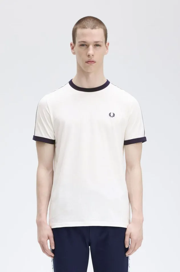 Men TShirts Fred Perry Taped Ringer TShirt Snow White